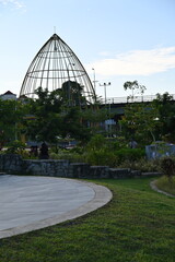 Kuching, Malaysia - July 6 2024: The Batu Kawah Riverbank Park