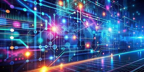 Fototapeta premium Abstract Futuristic Digital Network Technology Background