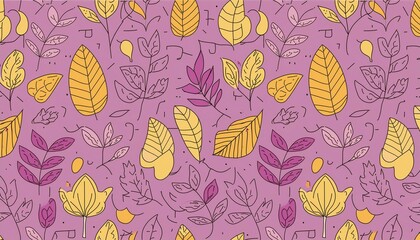 Pattern with leaves. Bright colorful background