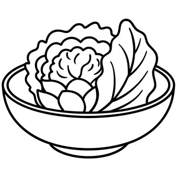 recommend clip art: Choi sum outline coloring book page line art illustration digital drawing