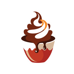 Chocolate cake vector illustration
