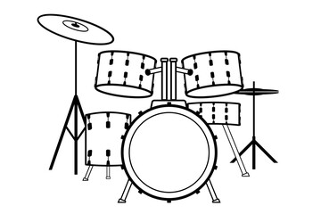 Illustration of drum kit on transparent (PNG) background. Use as design element for notices, announcements, posters, flyers, handbills, stationery, websites & more.