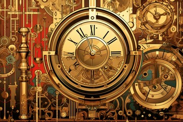 Fototapeta premium Brass Material Structure Background - Generative AI