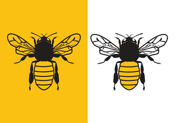 Hand Drawn Bee Silhouette Vector illustration