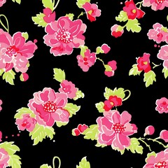 Sophisticated Floral Grid Pattern for Fabric and Wallpaper Design