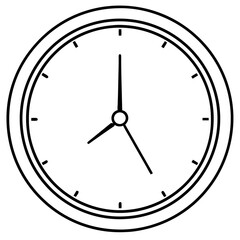 clock outline coloring book page line art illustration digital drawing
