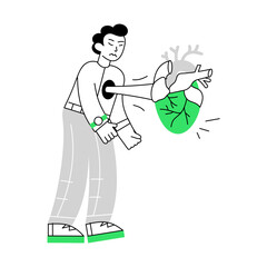 Premium outline mini illustration of cardiac arrest 

