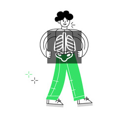 Fototapeta premium An outline mini illustration of body xray