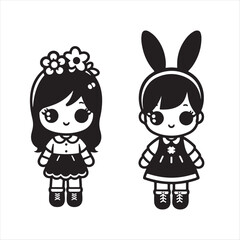 A doll vector art illustration