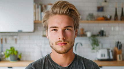 Obraz premium Portrait of a man in kitchen