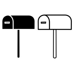 Mail box icon. Post box. PO box. Letter box.
