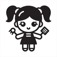 A doll vector art illustration