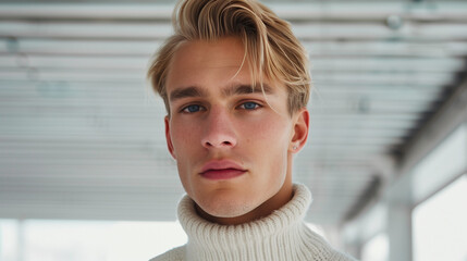 Portrait of a man in garage