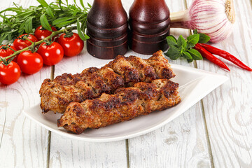 Chicken kebab minced meat and spices