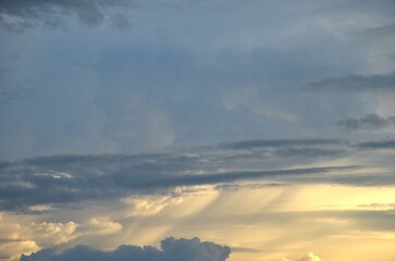 cloud spreading on twilight sunset sky in evening  