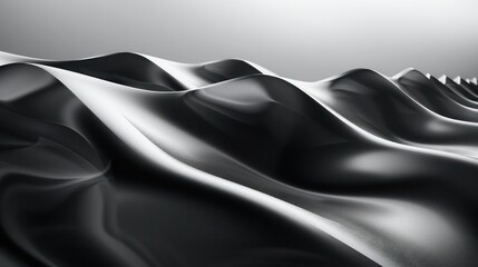 Fototapeta premium A sleek and modern abstract background featuring sharp, angular floating waves in a monochrome palette, suitable for a contemporary art piece.