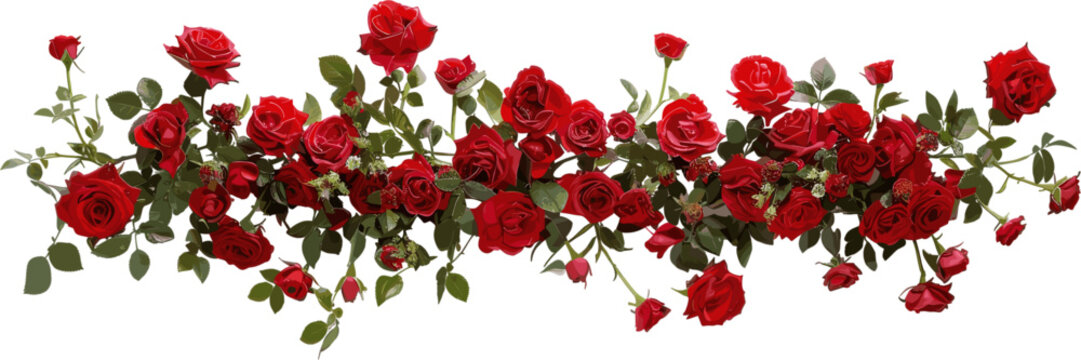 elongated red rose flower decoration