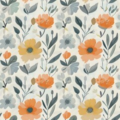 Circular Petal Floral Geometric Fabric Design