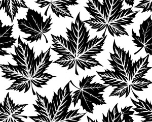 Fototapeta premium seamless pattern of maple leaves v2