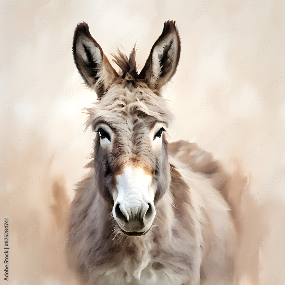 Wall mural gray donkey