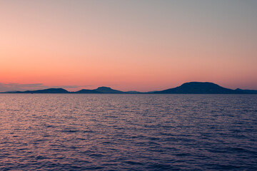 Fototapeta premium Sunset on the Hungarian Sea. (Lake Balaton)