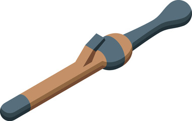 Hair curler creating trendy hairstyle, professional hairdressing tool for beauty salon