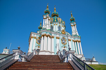 Andreevsky Church - Orthodox Church with onion domes, located in the city of Kyiv on Andreevsky descent