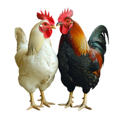 Fototapeta premium Chicken, Cock, Hen isolated on white background beauty 