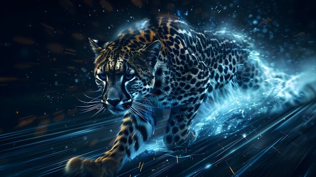 leopar speed , Nature image in futuristic speed