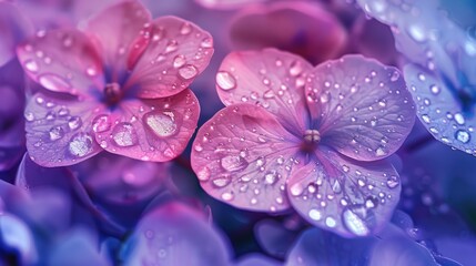 Hydrangea Bloom with Dew Drops