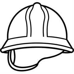 Fototapeta premium fireman helmet outline coloring book page line art illustration digital drawing