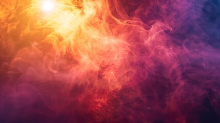 Bright light in smoke for background motion effect