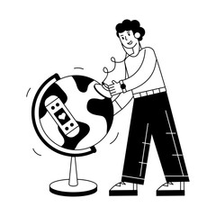 A linear mini illustration of healthcare day 

