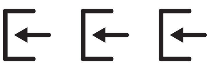 Login and logout icons. Set of sign out, Sign in vector icon. Open and close door symbol. Black exit and enter arrow, vector icon in trendy flat style