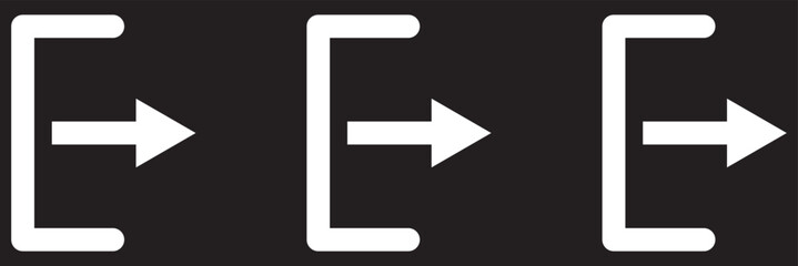 Login and logout icons. Set of sign out, Sign in vector icon. Open and close door symbol. Black exit and enter arrow, vector icon in trendy flat style