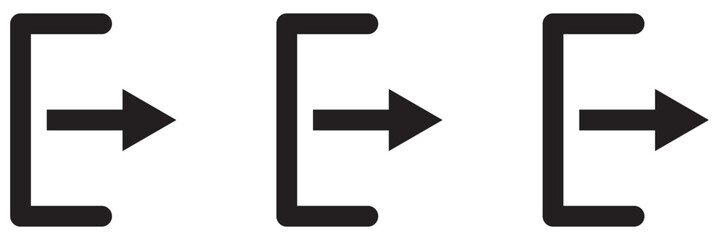 Login and logout icons. Set of sign out, Sign in vector icon. Open and close door symbol. Black exit and enter arrow, vector icon in trendy flat style