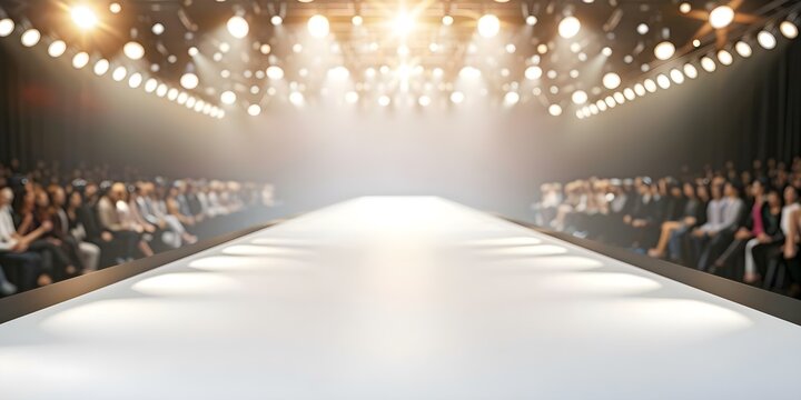 The fashion runway event at Fashion Week featuring themed catwalk and photo opportunities. Concept Fashion Runway, Fashion Week, Themed Catwalk, Photo Opportunities