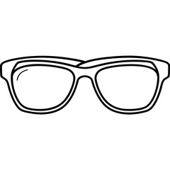 Fototapeta premium glasses outline coloring book page line art illustration digital drawing