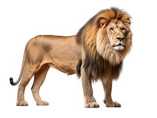Fototapeta premium lion side view isolated on transparent background