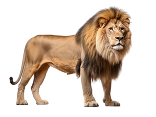 lion side view isolated on transparent background