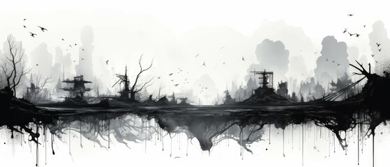 Oil Spill Material Structure Background - Generative AI