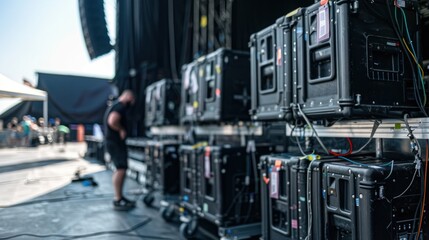 Backstage at a Music Festival