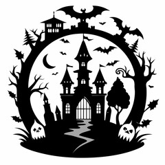 gothic antique halloween black vector silhouette