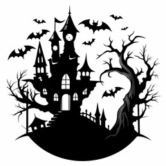 gothic antique halloween black vector silhouette