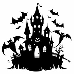 gothic antique halloween black vector silhouette