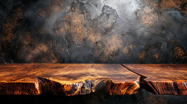 modern fjl teak wood table background, flat lay.