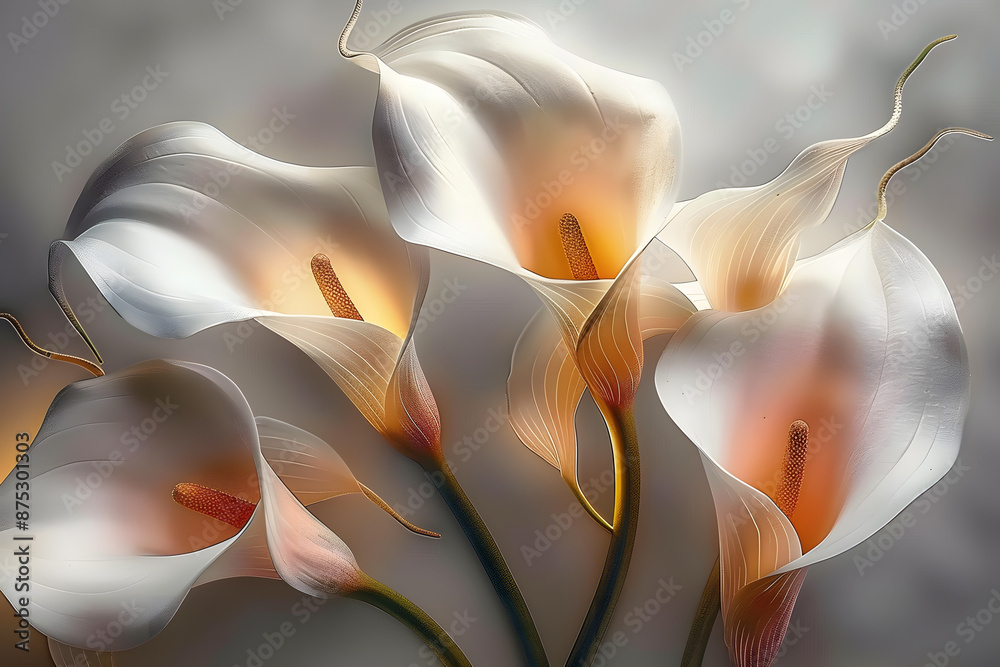 Canvas Prints Stucco Calla Lilies