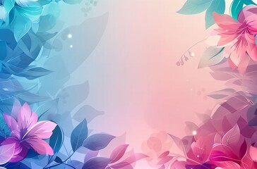 abstract with flowers, Beautiful background with a pink and blue gradient, a of a floral