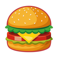 Burger Cartoon  Vector 