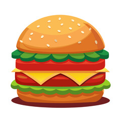 Burger Cartoon  Vector 